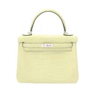 エルメス ケリー25 ジョーヌブルジョン 内縫い 2WAY ブランドオフ HERMES その他 ハンドバッグ アリゲーターマ