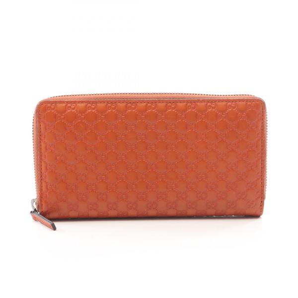 グッチ マイクログッチシマ ブランドオフ GUCCI レザー ラウンド長財布 レザー 中古 レディー...
