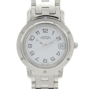 HERMES エルメス 腕時計 クリッパー 腕時計 ホワイト系 ステンレススチール 中古｜brandoff