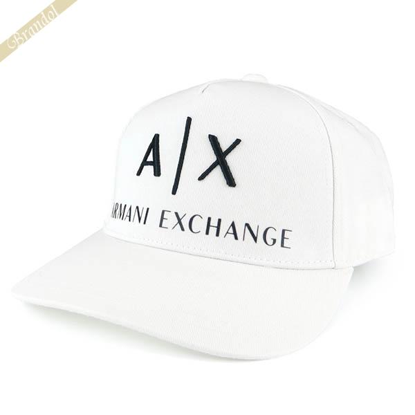 アルマーニエクスチェンジ ARMANI EXCHANGE キャップ 帽子 メンズ AX ロゴ ホワイ...