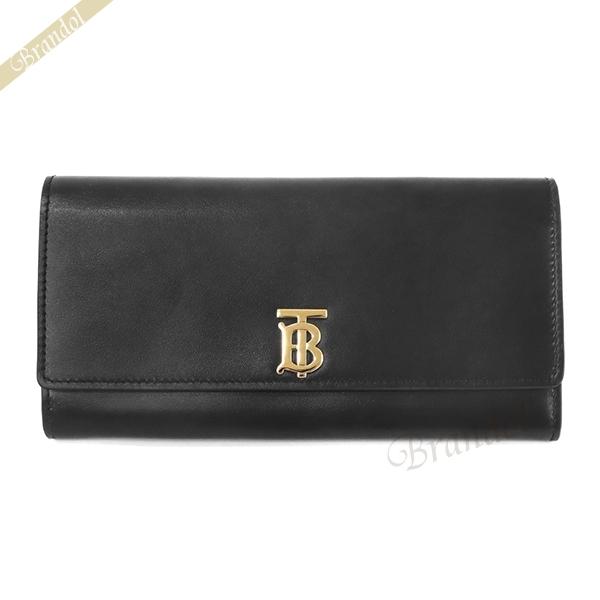 バーバリー BURBERRY レディース 長財布 HALTON TBロゴ レザー ブラック 8014...