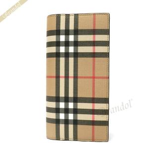 バーバリー BURBERRY メンズ レディース 長財布 ヴィンテージチェック ベージュ×ブラック 8016613｜brandol-s