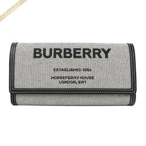 バーバリー BURBERRY 長財布 レディース ホースフェリー キャンバス ホワイト ブラック 8044349｜brandol-s