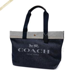 コーチ COACH レディース トートバッグ ロゴ キャンバス デニムトート ネイビー系 F39904 SV/YF