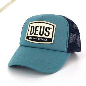 デウスエクスマキナ Deus Ex Machina キャップ 帽子 メンズ ロゴ メッシュキャップ ブルーグリーン DMP87096 DARK BLUE｜brandol-s