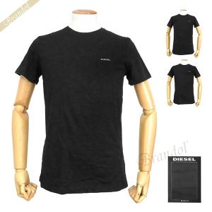 《ポイント10倍》ディーゼル DIESEL メンズ Tシャツ 3枚組 クルーネック S/M/L ブラック 00SPDG 0AALW 900｜brandol-s