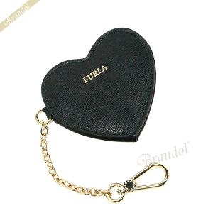 《最大21%還元》フルラ FURLA レディース バッグチャーム ハート ミラー付 レザー キーホルダー ブラック RS20 B30 O60 / 993054｜brandol-s