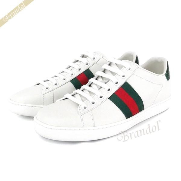 グッチ GUCCI スニーカー レディース Ace エース ウェビングライン ホワイト 387993...