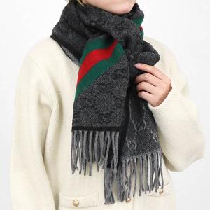 専用❤新品❤GUCCI マフラー ショール スカーフ❤ネイビー❤ GUCCI グッチ ストール メンズ レディース ウール100% GG柄 マフラー