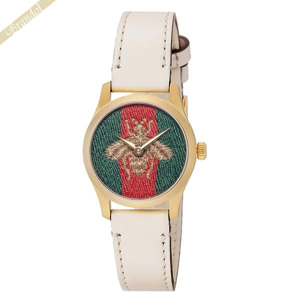 グッチ GUCCI 腕時計 レディース G-タイムレス 27mm ウェブストライプ レッド グリーン...