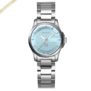 グッチ 腕時計 GUCCI レディース Gタイムレス G-Timeless ロゴ 27mm ターコイズブルー シルバー YA1265051の商品画像