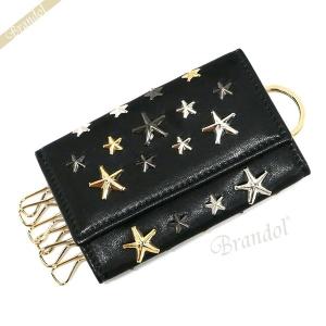 ▼ジミーチュウ JIMMY CHOO キーケース レディース ネプチューン スタッズ レザー ブラック NEPTUNE LTR 0103 ［取寄品］ ◇