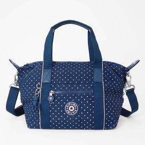 キプリング Kipling ショルダーバッグ レディース アートミニ ドット柄 2way トートバッグ ネイビー ピンク KI5656SH5｜brandol-s