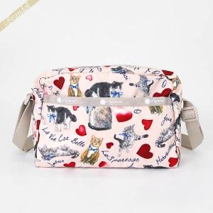 レスポートサック LeSportsac ショルダーバッグ レディース MINI CROSSBODY キャット柄 猫 ライトピンク 2434 E479 ◇｜Brandol Style