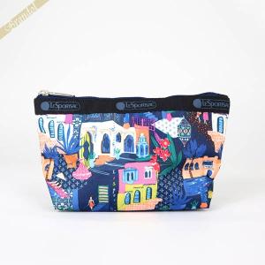 レスポートサック LeSportsac ポーチ レディース SMALL SLOAN COSMETIC 風景柄 ブルー系 マルチカラー 2724 E436｜brandol-s