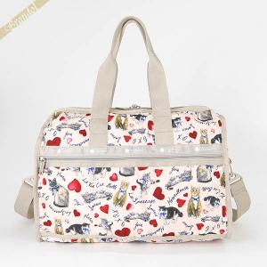 レスポートサック LeSportsac ボストンバッグ レディース DELUXE MED WEEKENDER キャット柄 猫 ライトピンク 4318 E479