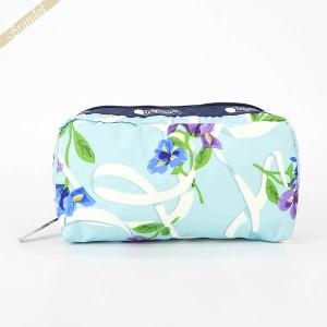 レスポートサック LeSportsac ポーチ レディース RECTANGULAR COSMETIC 花柄 ライトブルー系 6511 G823｜brandol-s