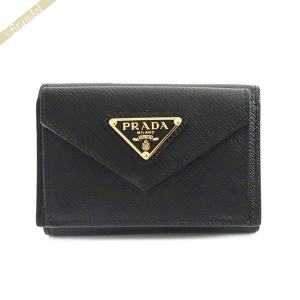 《ポイント8倍》プラダ PRADA 三つ折り財布 レディース レザー ミニ財布 ブラック 1MH021 QHH F0002