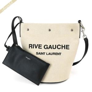 サンローラン SAINT LAURENT ショルダーバッグ RIVE GAUCHE バケットバッグ ナチュラル ブラック 669299 FAAAZ 9024｜brandol-s