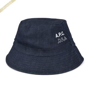 アーペーセー ハット A.P.C. 帽子 ロゴ バケットハット メンズ・レディース ネイビー COCSX M24115 IAI 58｜brandol