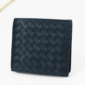 ボッテガヴェネタ 二つ折り財布 BOTTEGA VENETA メンズ イントレチャート レザー ネイビー 193642 V4651 4059｜brandol