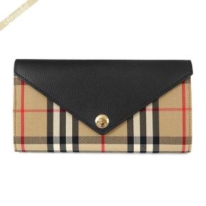 バーバリー 長財布 BURBERRY レディース ヴィンテージチェック ベージュ系×ブラック 8026108｜brandol