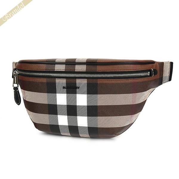 バーバリー ボディバッグ BURBERRY メンズ・レディース チェック柄 ウェストバッグ ブラウン...