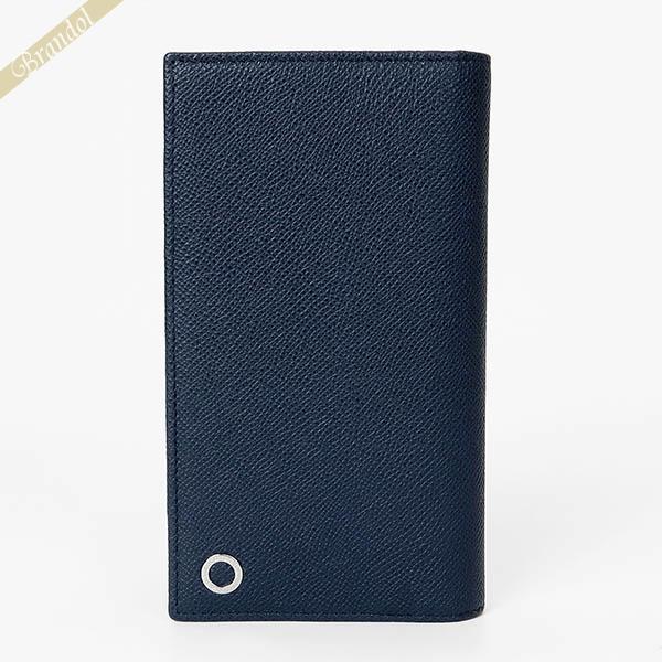 《クーポン配布中》ブルガリ 長財布 BVLGARI ブルガリ・ブルガリ マン レザー ネイビー×グリ...