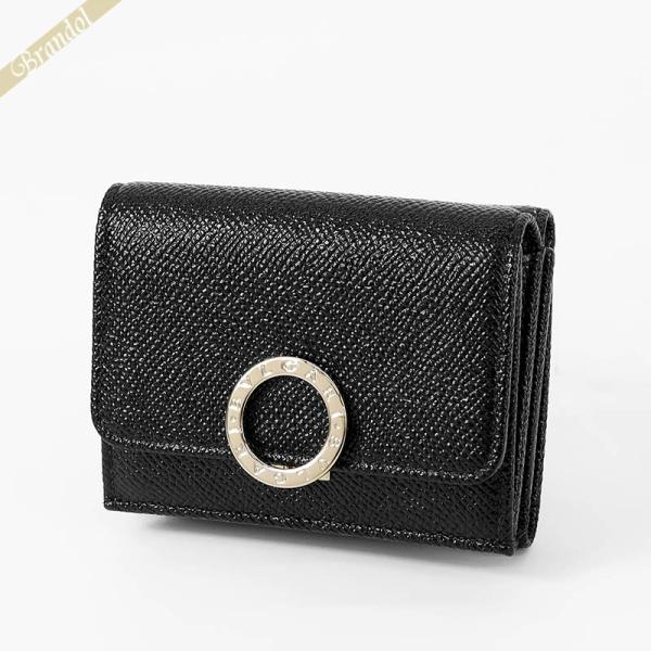 《クーポン》ブルガリ 三つ折り財布 BVLGARI ブルガリ・ブルガリ コンパクトウォレット ブラッ...
