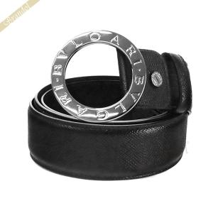 《P8倍_2日23:59迄》ブルガリ ベルト BVLGARI メンズ ブルガリ・ブルガリ レザー 115cm ブラック 38955｜brandol