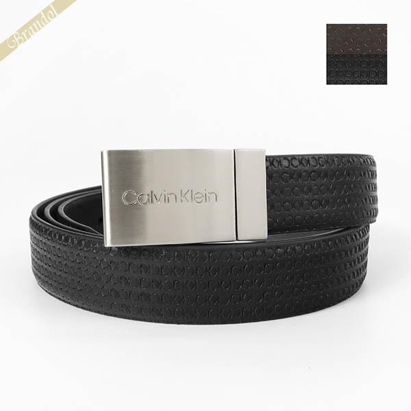 カルバンクライン ベルト Calvin Klein メンズ 交換用バックル付 リバーシブル ブラック...