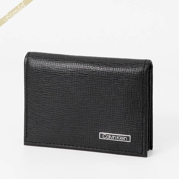 カルバンクライン 名刺入れ Calvin Klein ロゴプレート カードケース ブラック 31CK...