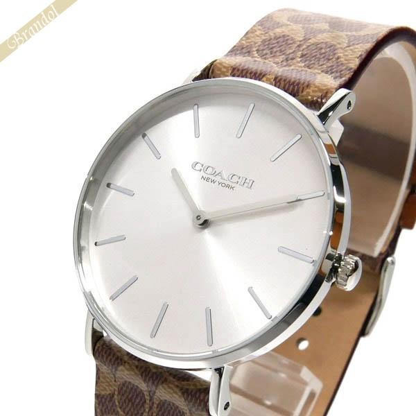 コーチ 腕時計 COACH レディース PERRY ペリー シグネチャー柄ベルト 36mm シルバー...