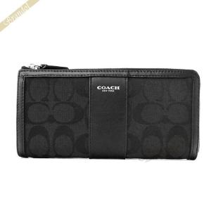 コーチ 長財布　COACH レディース L字ファスナー シグネチャー ブラック 21499 SBKBK
