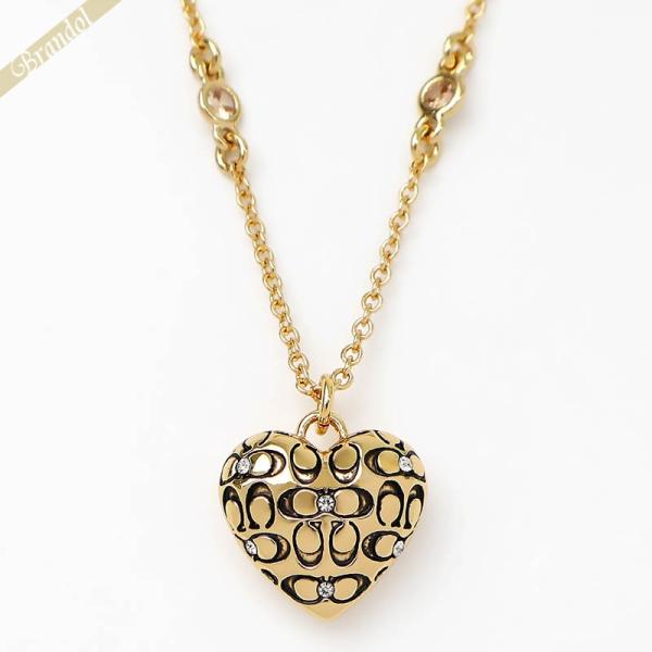 《クーポン配布中》コーチ ネックレス COACH キルテッド シグネチャー ハート ペンダント ゴー...