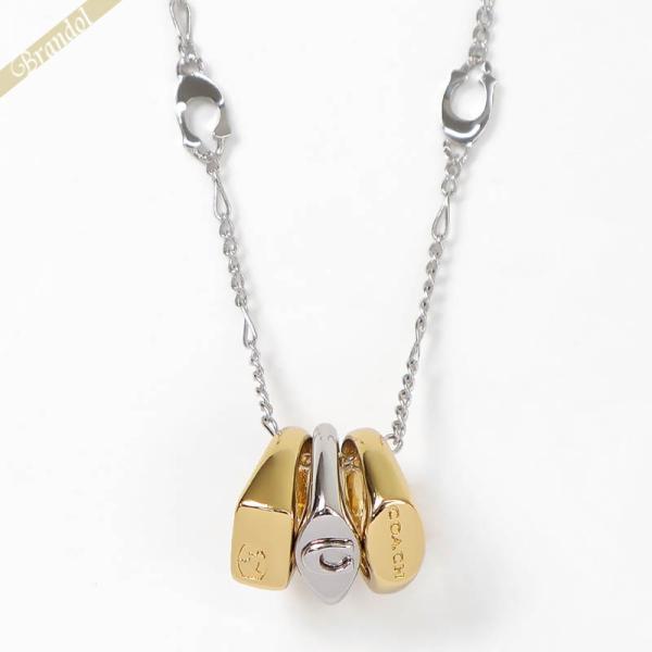 《クーポン配布中》コーチ ネックレス COACH シグネット ロンデル 3リング ペンダント シルバ...