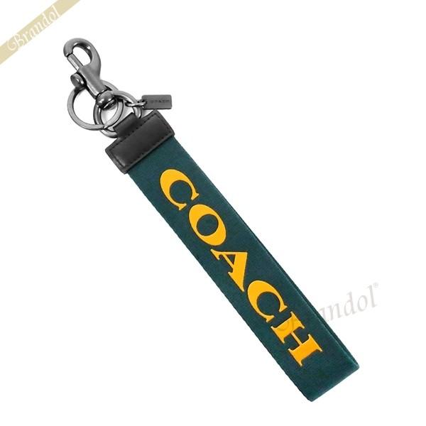 コーチ キーリング COACH レディース ロゴ ストラップタイプ キーホルダー グリーン系 F84...