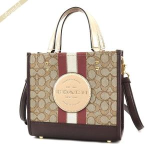 コーチ ショルダーバッグ COACH シグネチャー 角型 2way ミニトートバッグ ライトベージュ×ブラウン C8406 IMTJB◇