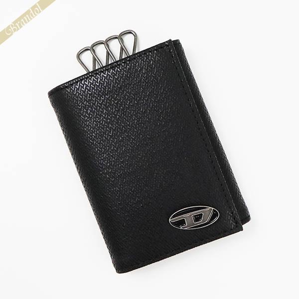 《店内全品_P9倍》ディーゼル キーケース DIESEL メンズ Dロゴ レザー ブラック X093...