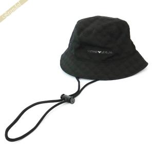 エンポリオアルマーニ 帽子 EMPORIO ARMANI メンズ あご紐付き バケットハット S/Mサイズ ブラック 627871 CC986 00020 S/M｜brandol