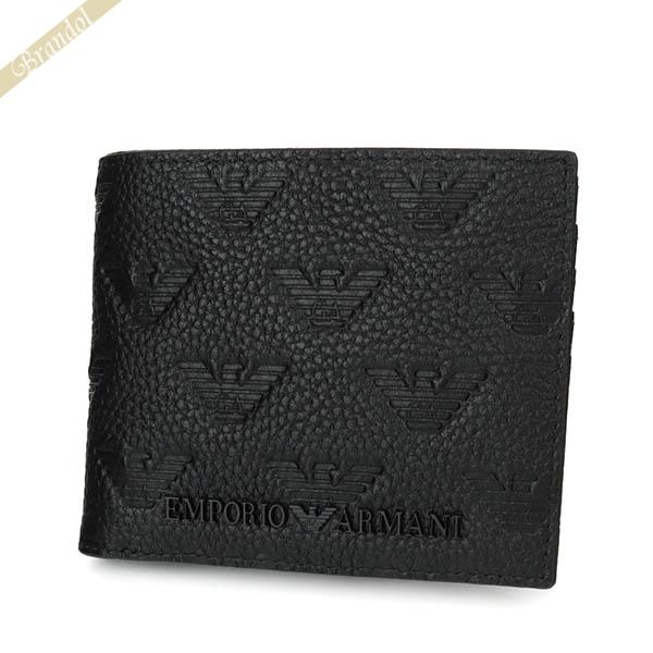 エンポリオアルマーニ 二つ折り財布 EMPORIO ARMANI メンズ エンボス モノグラム ロゴ...