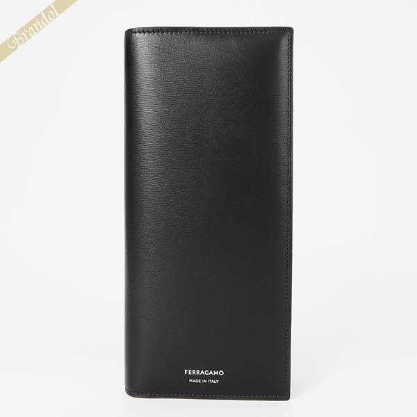 フェラガモ 長財布 Ferragamo レザー ブラック メンズ 661331 770106 NER...
