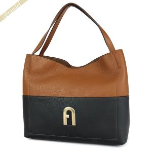 フルラ トートバッグ レディース FURLA レザー バイカラー ラージトート ブラウン ブラック WB00453 BX0642 O9200◇