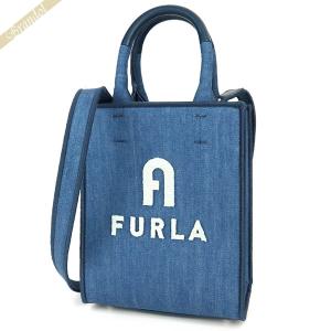 FURLA（フルラ） ショルダーバッグ レディース デニム 縦型 ミニトート