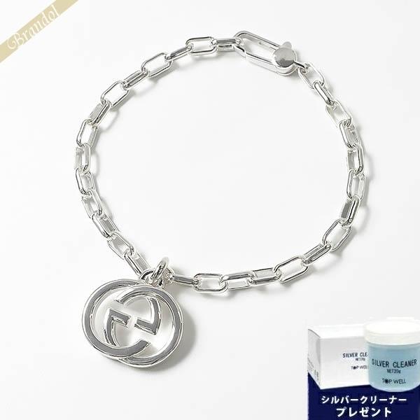 《クーポン配布》グッチ ブレスレット GUCCI メンズ インターロッキングG チャーム シルバー ...