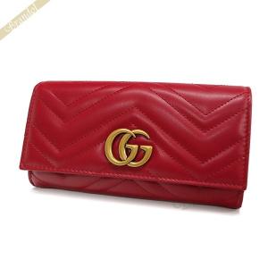 《P10倍_26日23:59迄》グッチ 長財布 GUCCI レディース GGマーモント レザー レッド 443436 DTD1T 6433◇｜brandol