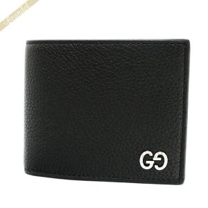 グッチ 二つ折り財布 GUCCI メンズ レザー ブラック 473922 A7M0N 1000｜brandol