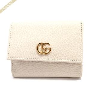 グッチ 三つ折り財布 GUCCI レディース プチ マーモント レザー ホワイト 524672 CAO0G 9022｜brandol