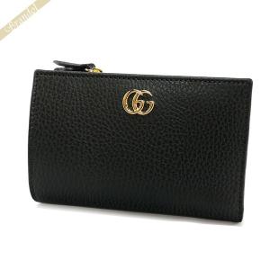 《P8倍_2日23:59迄》グッチ 二つ折り財布 GUCCI レディース プチ マーモント レザー L字ファスナー ブラック 546588 CAO0G 1000｜brandol