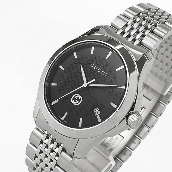 グッチ 腕時計 GUCCI メンズ Gタイムレス G-Timeless 38mm ブラック×シルバー...